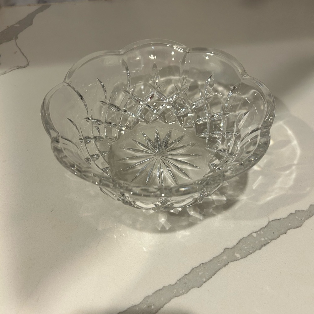 Gorham Crystal bowl scalloped edges